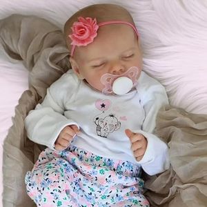 JIZHI Lifelike Reborn Baby Dolls - 17-Inch Baby Soft Body Realistic-Newborn Baby Dolls Full Vinyl Body Poseable Real Life Baby Dolls Girl with Feeding Kit Gift Box for Kids Age 3 +