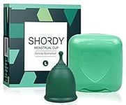 SHORDY Menstrual Cup, Single Pack (Large) with Box, Soft & Flexible, Copa Menstrual Kit for Women | Up to 12 Hours of Comfort, Eco-Friendly & Safer Alternative to Pads & Tampons (Green)