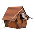 Deskart Wooden Bird House | Hanging and WallPatch Wooden Bird Nest for Balcony, Window and Garden | Suitable for Sparrow and Kingfisher etc. Birds (1 Piece)