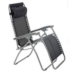 Azuma Zero Gravity Garden Relaxer Chair, Black - Astronaut-Inspired Design with Smooth Reclining, 2cm Sponge Padding, Waterproof Polyester, and Sturdy Steel Frame, Foldable for Easy Storage