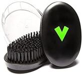 Veeta Superior Wave Brush - Palm Wave Brush for Men 360 with Protective Cover, 100% Synthetic Flex Bristles, Curved Wave Brush Designed to Deepen & Define Wave Pattern (Hard)