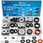 90 Pcs Plumbing Assorted Rubber Washers Kit and Silicone Hose O Ring Flat Gasket Assortment Set for Shower Head Washers Garden Hose Faucet Hot Water Pipe Seals Connect with Screen Filter