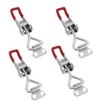 Toggle Catch,4 Pcs Adjustable Toggle Latch,Toggle Clamps for Woodwork,Metal Catches and Latches Non-Slip,Toggle Catches 100kg/220lbs for Cabinet Boxes