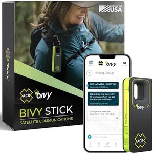 ACR Bivy Stick Satellite Communicator - Two-Way Global SMS, GPS Tracker for Hiking Safety, Off-Grid Communication, SOS Emergency Beacon, Satellite Messenger & Location Sharing - iOS/Android App