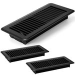 4 x 10'' Floor Vent Covers Heavy Duty Floor Register Metal Heat Vent Covers With Rust Proof Finish for Home Floor Heater (Black,2 Pcs)