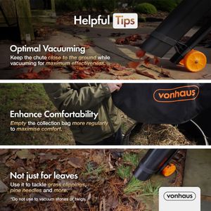 VonHaus 3000W Leaf Blower Vacuum – Powerful Garden Tool