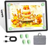 KOBAIBAN A4 Magnetic Light Box with Bag, Rechargeable Diamond Art Light Board with Side Physical Buttons, 3 Color Light Modes Super Bright Light Pad Light Table for Tracing, Drawing, Sketching (Black)