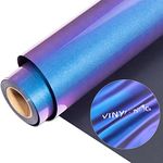 VINYL FROG Chameleon Heat Transfer Vinyl Purple to Blue Gradual HTV Vinyl Roll 30.5x100cm Heat Press Gradient Change Color Iron on Vinyl for T-Shirts