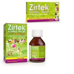 Zirtek Allergy Relief 70ml Syrup and 7 Tablets | Hayfever, Dust, Pets, and Hives | Cetirizine Antihistamine Solution | Kids antihistamine Tablets | for Adults and Children Over 6 Years (Family Pack)