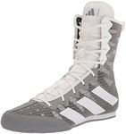 adidas Unisex Hog 4 Boxing Shoe, Grey/White/Black, 6.5 US Men