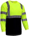 XIAKE RT003 Safety Shirts for Men Reflective High Visibility T Shirts,Yellow,Large