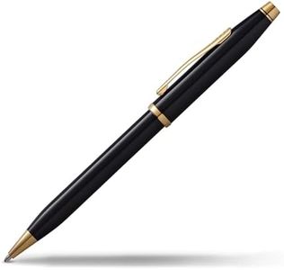 Cross Century II Black Lacquer Ballpoint Pen with 23KT Gold Plated Appointments (412WG-1)