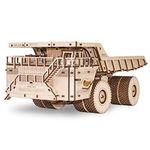 EWA Eco-Wood-Art Scale Model Kits Truck 3D Wooden Puzzle for Adults and Teens - BELAZ 75710 - Truck Miniature Model with Rubber Band Engine - Wooden Truck DIY Craft Set, Truck Model Kit Self-Assembly