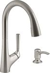 KOHLER R77748-SD-VS Malleco Touchless Pull Down Kitchen Sink Faucet with Soap/Lotion Dispenser, Vibrant Stainless