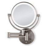 Zadro 8.75-Inch 5X Magnification Next Generation Led Cordless Round Double Sided Satin Nickel Mirror