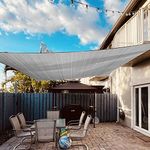 Dripex Sun Shade Sail Waterproof Rectangle Canopy, 3X5m PES Polyester 95% UV Block Shade Cover Sunscreen with Free Rope for Patio Party Backyard Lawn Garden Outdoor Activities,Grey