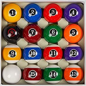 Collapsar Deluxe 2-1/4 Inch Regulation Size Billiards Pool Table Billiard Ball Set Complete 16 Pool Balls Set (Several Style Available) (Modern Style)