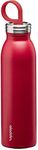 Aladdin Chilled Thermavac Stainless Steel Water Bottle 0.55L Cherry Red – Insulated Metal Water Bottle - Keeps Cold for 9 Hours - BPA-Free Thermos Flask - Leakproof - Dishwasher Safe