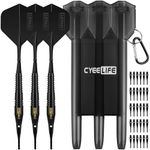 CyeeLife 18g Soft Tip Darts with Carrying case and 30 Extra Points,Professional Plastic Darts Set