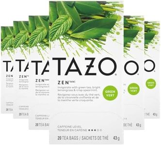 Tazo Zen Green Tea Bags, 20 Count (Pack of 6) - Focus and Energize