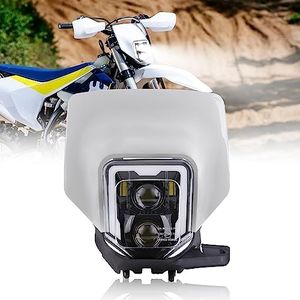 RAMJET4X4 LED Dirt Bike Headlight Motocross Headlamp w/Bezel Fit for 2017-2023 Husqvarna FE 250 350 450 501 701, TE150 250i 300i, FC250 350 450, TX125 Enduro 701, DRL High Low Beam