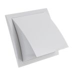 Ø 150mm / 6'' Cowled Duct Cover with Gravity Flap - Ventilation Grille with Rain and Wind Protection - External Air Vent Covers - ABS Plastic White