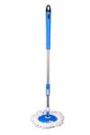 Dmitry Steel Spin Mop Broom Handle with Refill (Multicolour, 127 x 8 x5 cm)