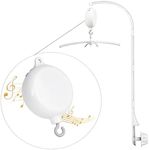 35 inches Baby Crib Mobile arm with Music Box,Mobile arm for Crib Baby Mobile Hanger,Crib Mobile Motor with 3 Modes（Rotating& Music,Rotating only, Music only,35 Lullabies,30 Min Auto-Off.