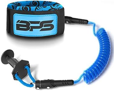 BPS 'PRO' Bodyboard Coiled Arm Leash with Leash Plug for Boogieboard - with Double Swivels (Koru Black/Blue)