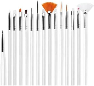 DATNASAYAD 15pcs Acrylic Uv Gel Nail Brush, Acrylic Poly Extension Gel Brush Nail Art Tips Builder Design Dotting Painting Set For Home And Salon Use