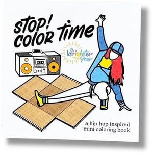 A Brighter Year The Original Adult Mini Coloring Book - Hip Hop Edition - 3” x 3” Pocket Size, 50 Pages, Lay Flat Binding, Thick Paper, No Bleeding - Stress & Anxiety Relief - Gift