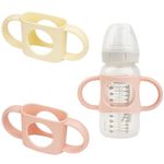 Morofme Baby Bottle Handles Compatible with Dr Brown 2pcs Silicone Transitional Sippy Cup Handle Handle for Wide-Neck Baby Bottles Non-Slip Easy Grip Handles