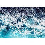wall26 - Areal Shot of Deep Blue and Rough Sea with Lot of Sea Spray - Wall Mural | Self-Adhesive Large Wallpaper - [144 in x 96 in / 365cm x 243cm / 12ft x 8 ft]
