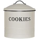 Blue Donuts Vintage Cookie Jar - Cookie Jars for Kitchen Counter, Airtight Jar Cookie Containers, Ivory Cookie Tin, Cookie Tins with Lids for Gift Giving, Large Cookie Jar