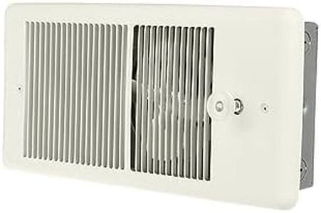 TPI E4310TRP Series 4300 Low Profile Fan Forced Wall Heater with Wall Box, Standard Model, Single Pole Inbuilt Thermostat, 1000W, 8.33 Amp, Ivory