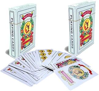 Spanish Playing Cards - 2 Full Decks with 50 Cards - Smooth Plastic Coated Cards – cartas Barajas o Naipes Espanoles in a Beautifully Artistic Traditional Design