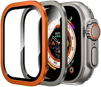 WSKEN for Apple Watch Ultra 3/Ultra 2/Ultra Screen Protector 49mm,9H Tempered Glass + Titanium Alloy Frame, [Keep Original] [Touch Sensitive] Lightweight Protective Glass Film for iwatch Ultra 3/2/1