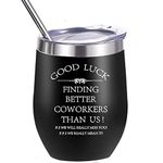 Coworker Leaving Gifts New Job Farewell Going Away Funny Present New Job, Farewell Goodbye Funny Gifts 12 Ounce Insulted Stainless Steel Wine Tumbler (Black)