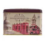 New English Teas Vintage London Tea Tin with 40 English Breakfast teabags