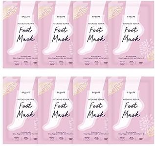 SpaLife Intensive Repair Soothing Foot Masks Enriched with Cica, Peppermint Oil, and Vitamin E (8 PACK)