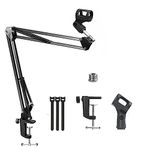 Audio Array AA-05 Suspension Boom Scissor Microphone Arm Stand | Universal clamp with mic Holder & 3/8″ to 5/8″ Adapter for Shock mounts | Suitable for Stages, Studios, Broadcasting, TV Stations.