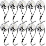 Swivel Swing Powerful Magnetic Hooks, 60LB Strong Neodymium Magnet Hook,Upgraded Version Magnet Hook,Perfect for Cruise,Refrigerator and Other Magnetic Surfaces - Pack of 10