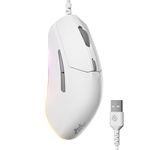SteelSeries Rival 3 Gen 2 Gaming Mouse - 8500 DPI TrueMove Core Optical Sensor - 60 Million Click Durability - Low Latency - 77g Lightweight - 100% PTFE Feet - RGB - White