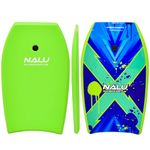 Nalu Cross Bodyboard with Leash & Plug 33" EPS Bodyboard - Green Design