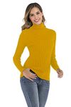 Enjoyoself Womens Turtleneck Sweater Winter Jumper Long Sleeve Pullover Knit Ribbed Sweater Knitwear Tops