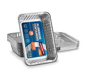 Disposable Aluminum Foil Trays Containers with Foil Lids 1000ml. Great for Baking Food Storage Takeaway Tin Pack of 20