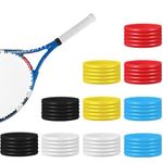 10 Pcs Tennis Grip Band, Silicone Racket Sealing Rings, Non-Slip Racquet Handle Finishing Ring, Overgrip Protector Fix Ring for Pickleball Paddle Badminton Squash Racquet (5 Colors)