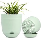 8 inch Self Watering Pots, 3 Pack Planters for Indoor Plants Flower Garden Pot with Drainage Hole and Deep Reservoir