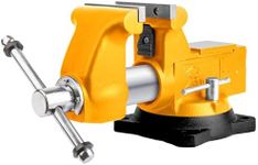 Forward 1755A 5-1/2 Inch Industrial Grade Bench Vise with Replaceable Steel Pipe Jaws, Anvil and 360 Degree Swivel Base, 5.5inch All Dutile Iron Vice