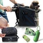 MiRCA Dog Bike Basket - Front Bike Basket for Dogs and Cats with Poop Bag Dispenser - Ideal for Pets up to 10 lbs - Safe and Comfortable Bike Dog Carrier